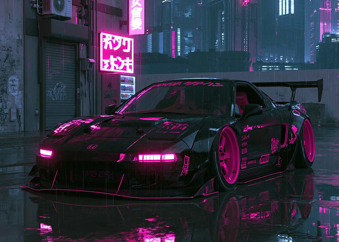 Cyberpunk Honda NSX in Neon City