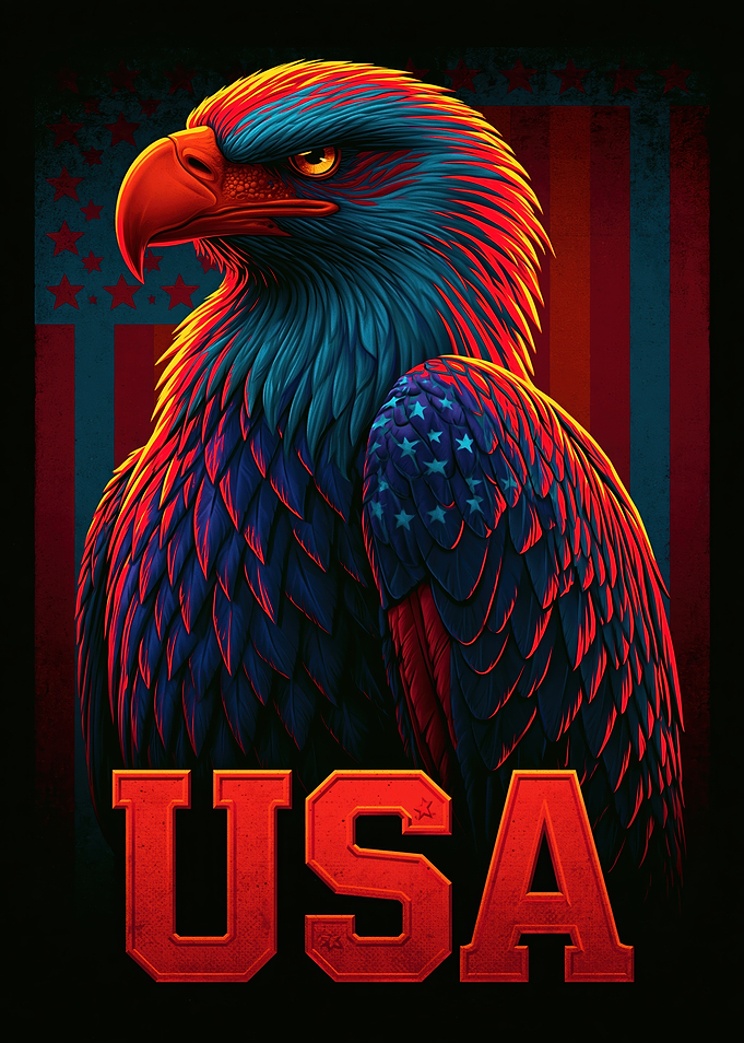 Patriotic Eagle with USA Text