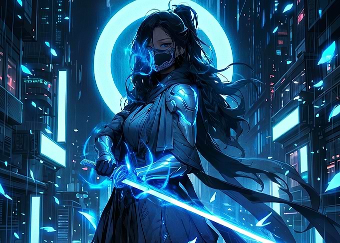 Cyberpunk Samurai Warrior