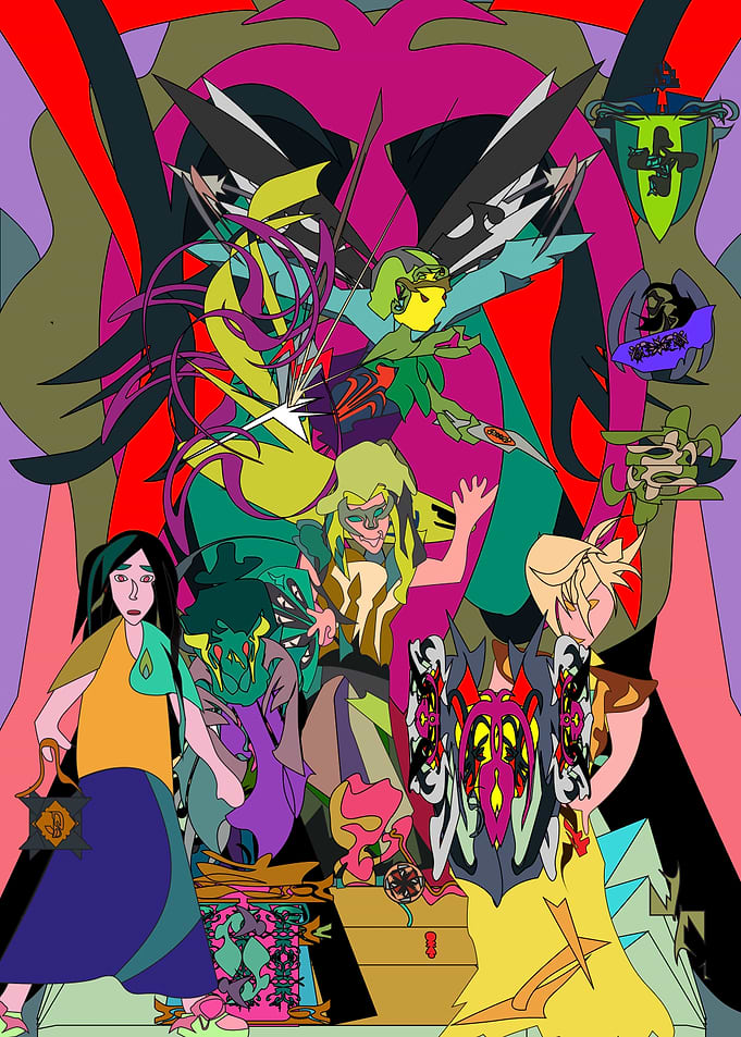 Vibrant Fantasy Character Group