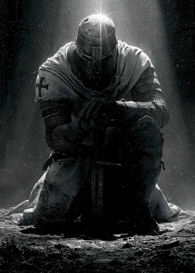 Knight Kneeling in Prayer