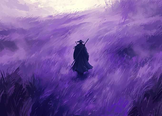 Samurai in a Purple Field