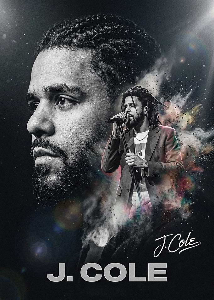 J. Cole performing on stage