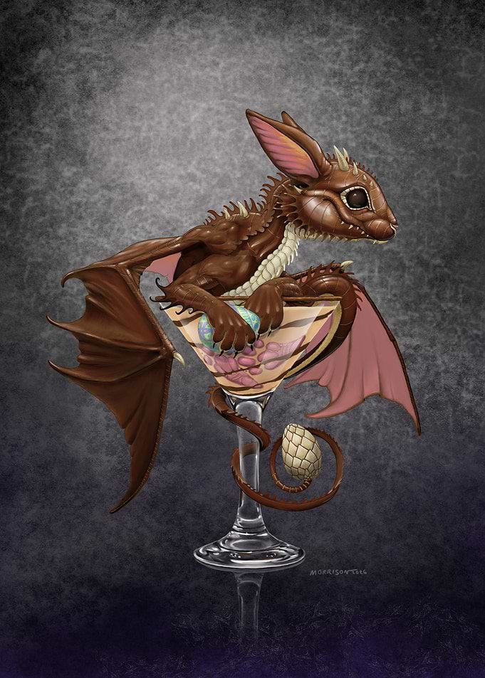 Chocolate Martini Dragon in Martini Glass