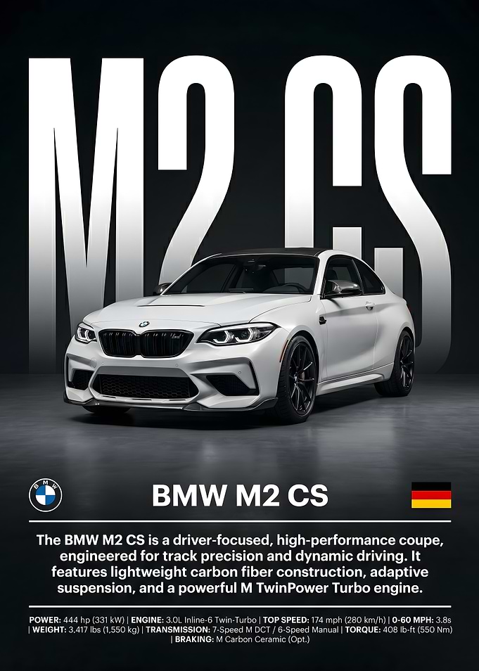BMW M2 CS Poster