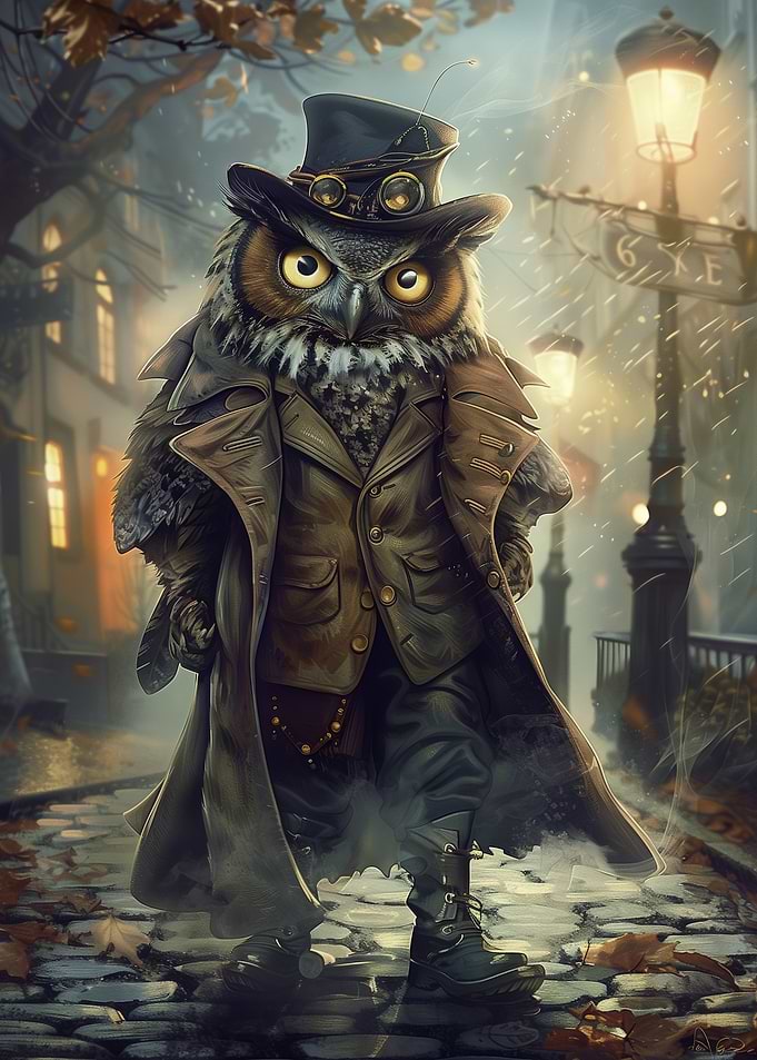 Steampunk Owl Detective