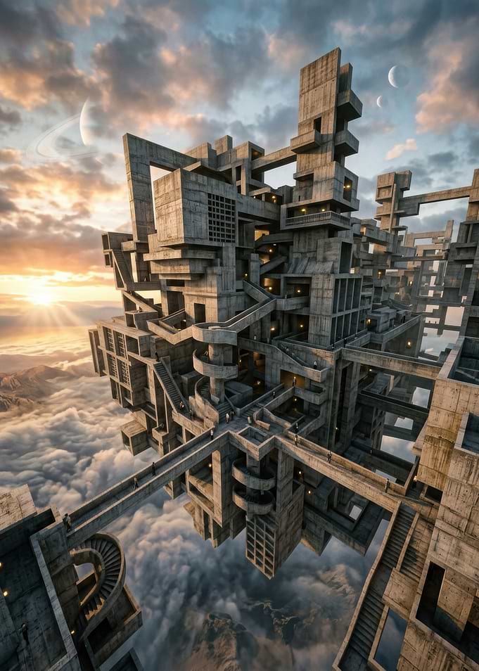 Futuristic Cityscape in the Clouds