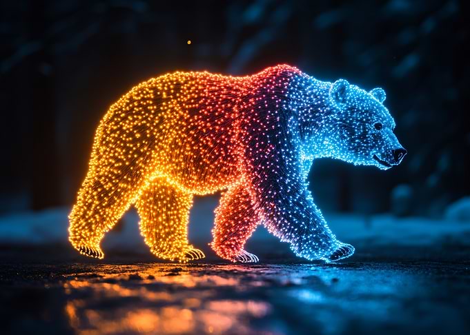 Glowing Bear Sculpture
