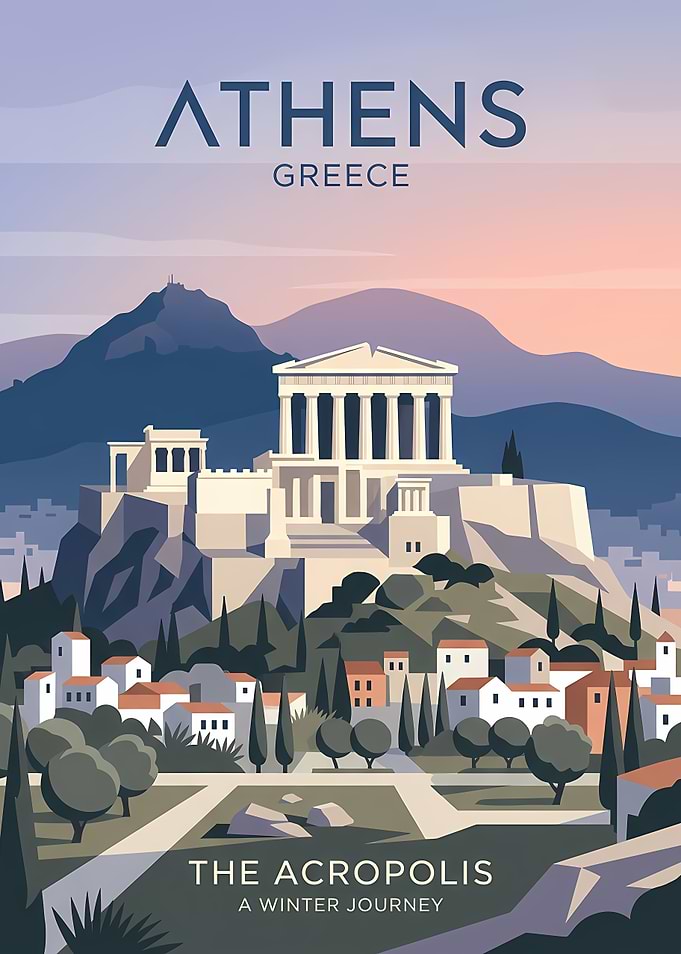 Athens Acropolis Travel Poster