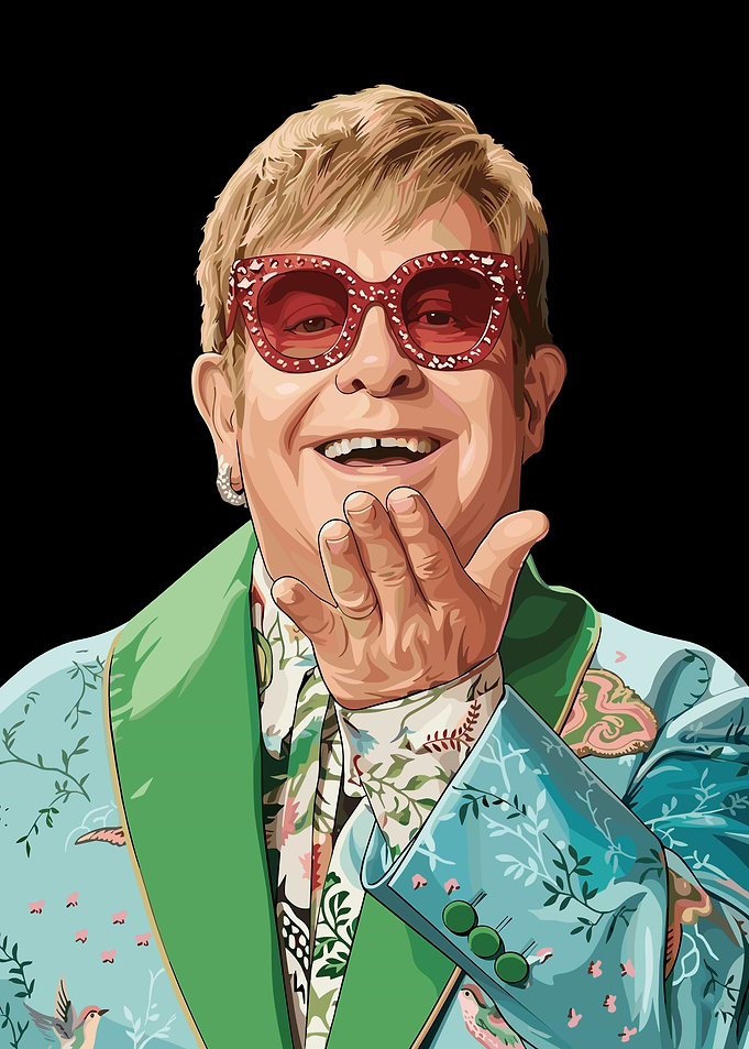 Elton John Blowing a Kiss