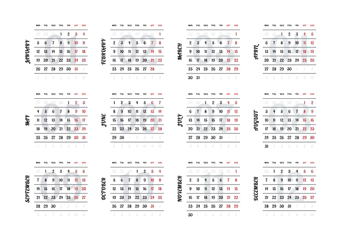 2026 Calendar Layout
