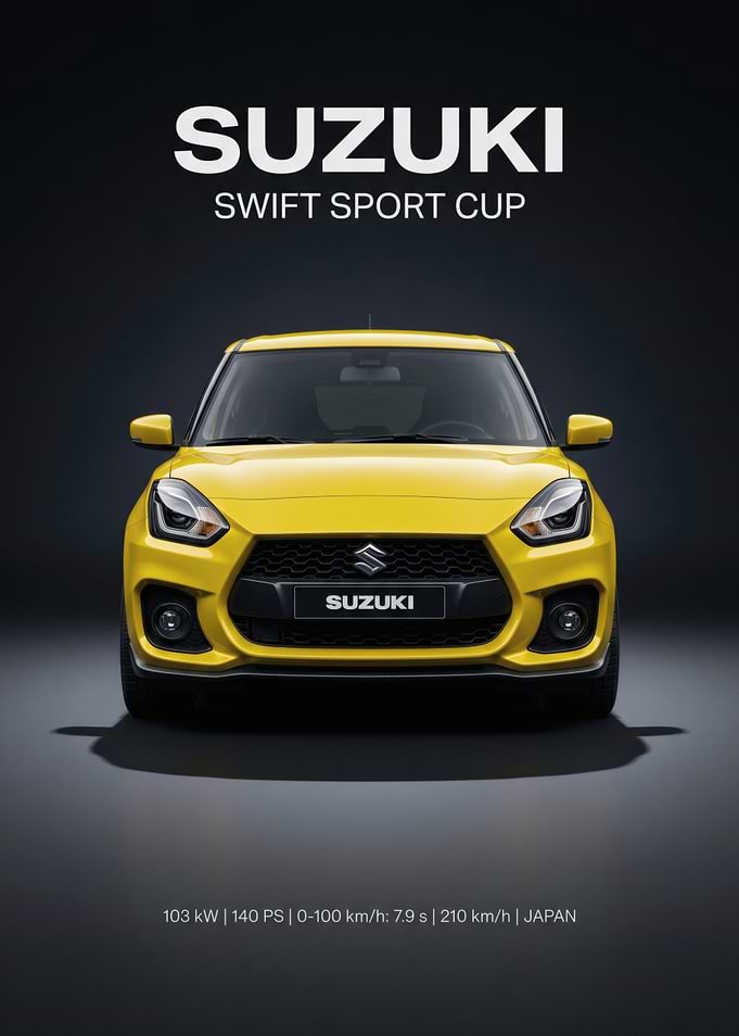 Yellow Suzuki Swift Sport Cup Car