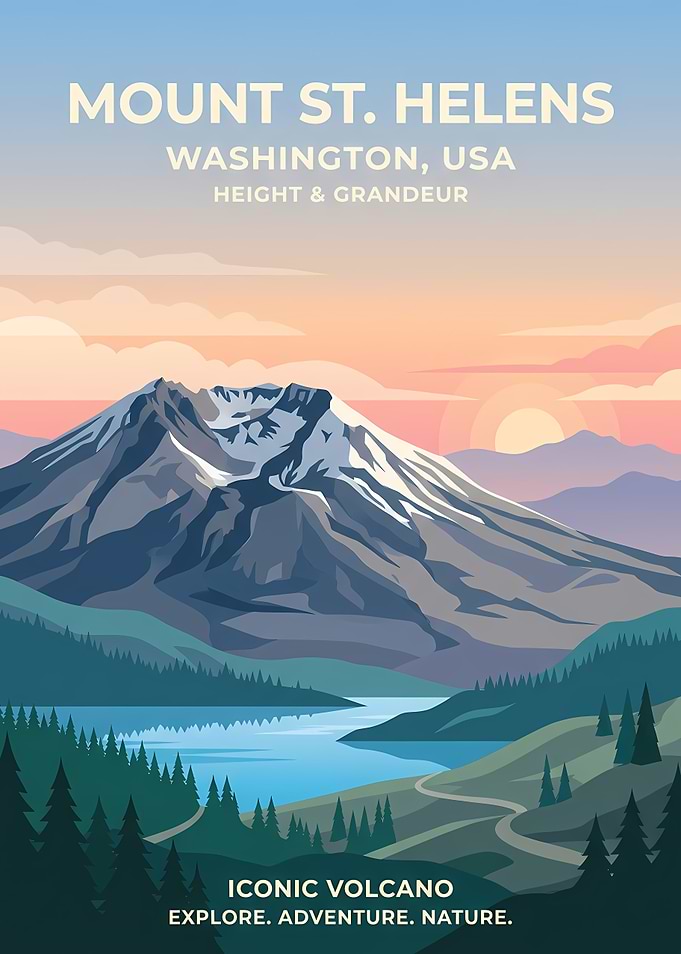 Mount St. Helens Vintage Poster