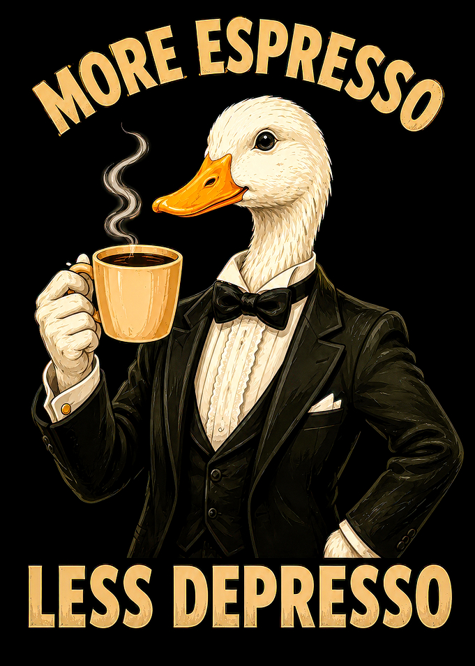 Duck in Tuxedo with Espresso
