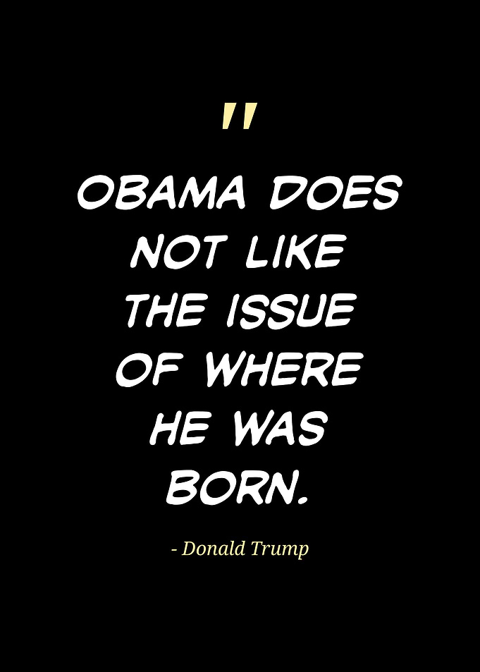 Donald Trump quote about Obama