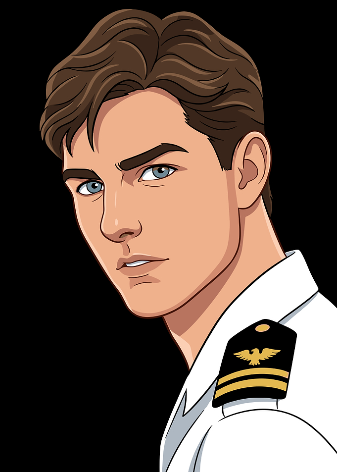 Animated Tom Cruise in Uniform