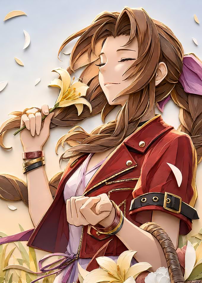 Aerith Gainsborough with Lily Flower