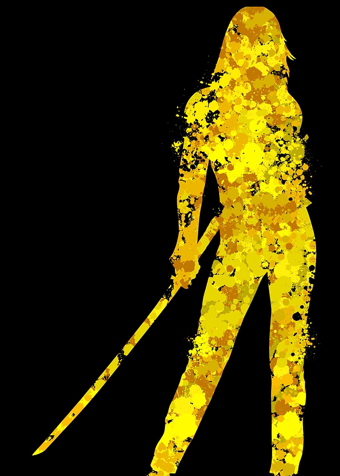 Kill Bill Yellow Splatter Silhouette