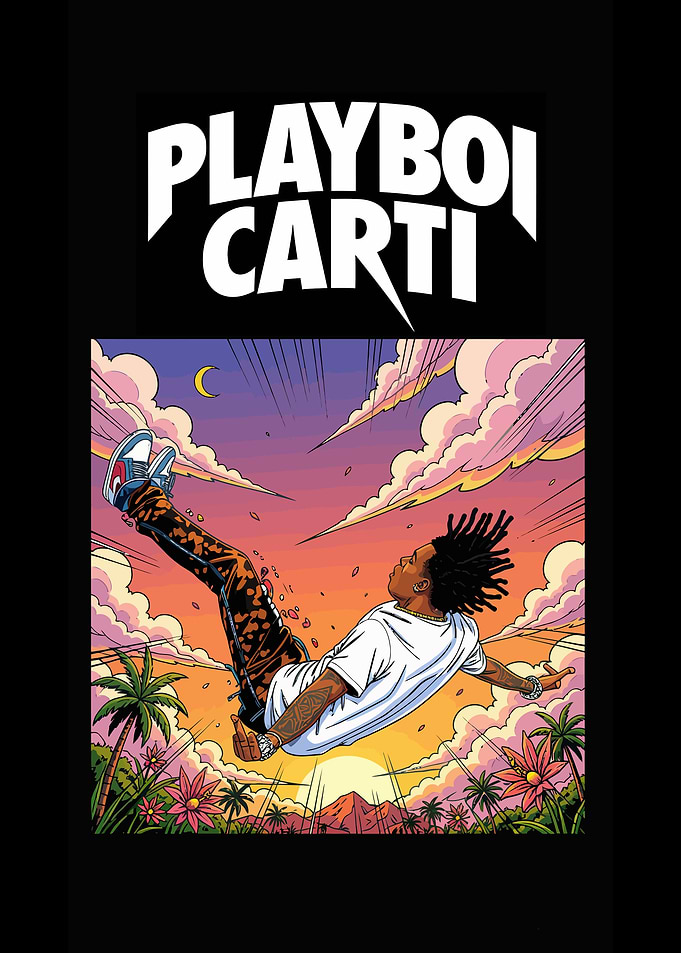 Playboi Carti Falling Through Clouds