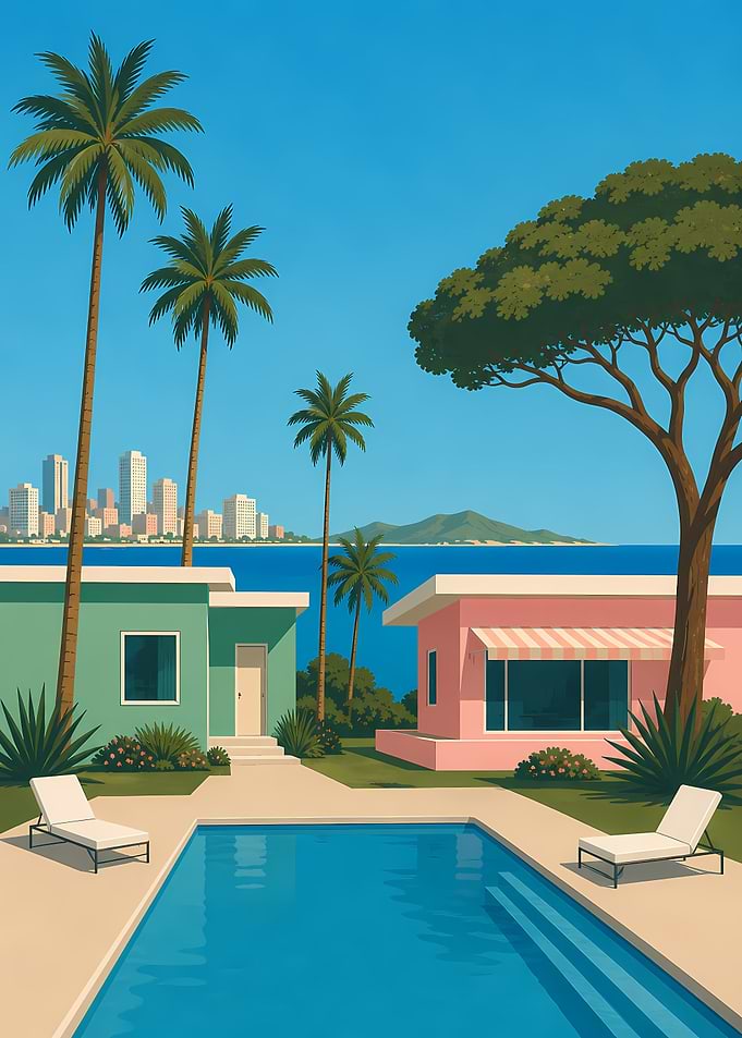 Retro Tropical Villa with Pool
