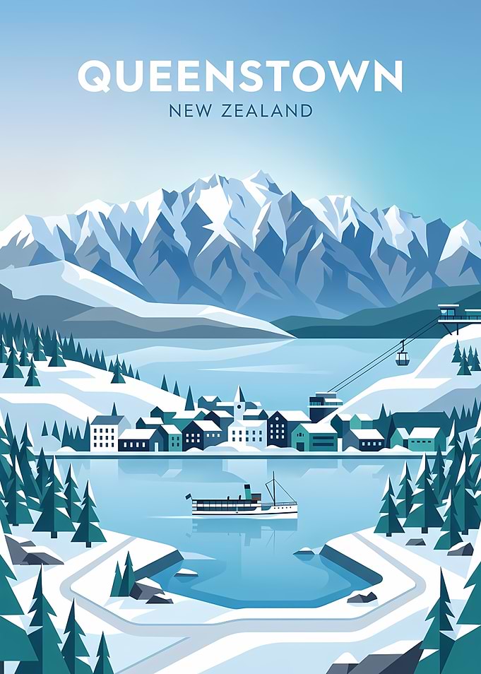 Queenstown New Zealand Winter Landscape