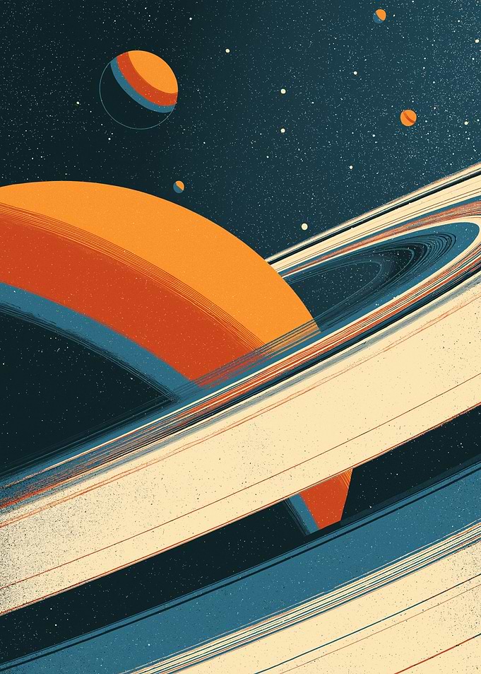 Stylized Saturn with Rings
