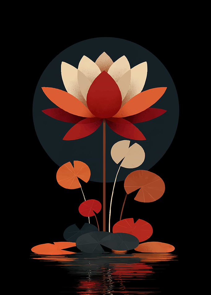 Minimalist Lotus Flower Art
