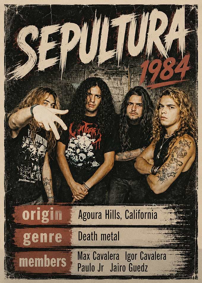 Sepultura 1984 Band Poster