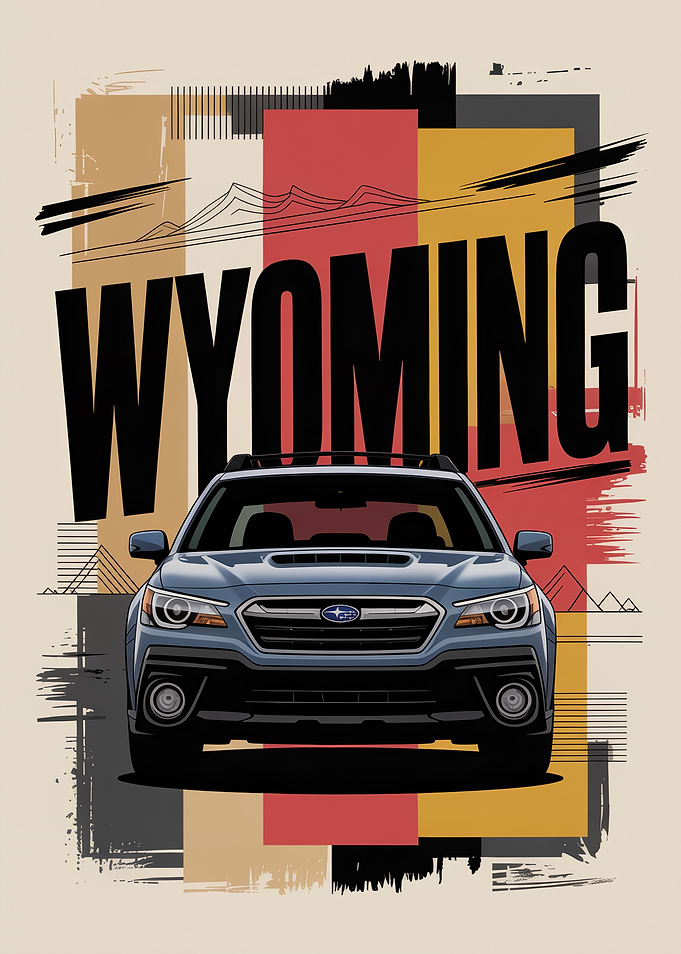 Wyoming State Car Art