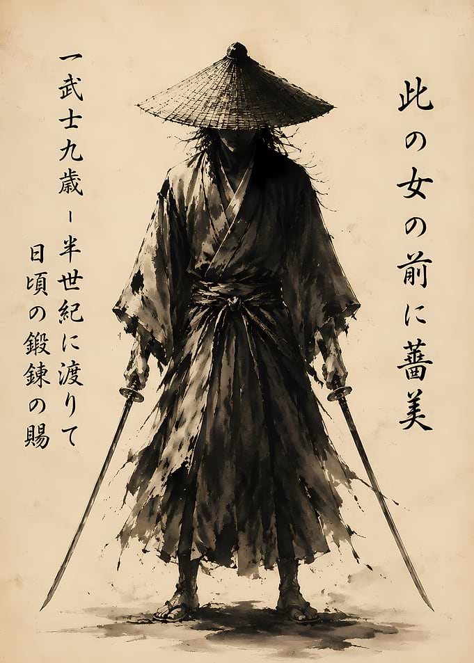 Samurai Warrior with Swords