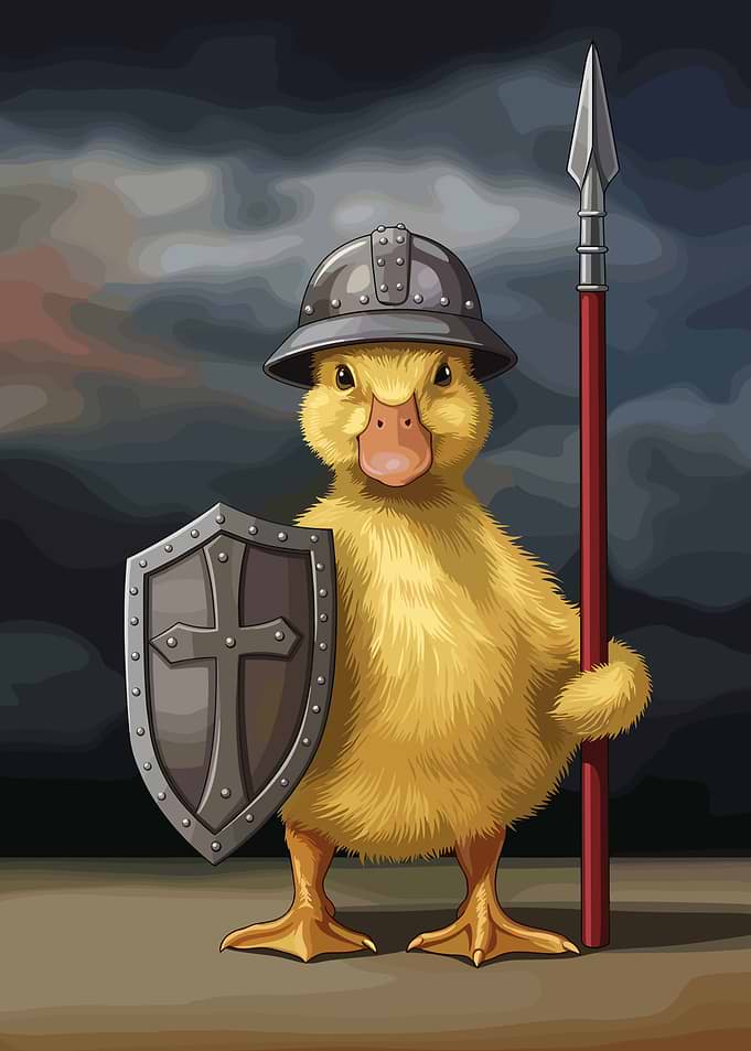 Duckling Knight with Shield and Spear