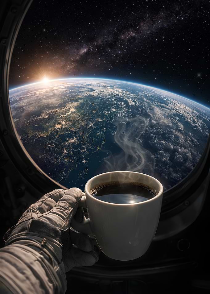 Astronaut Coffee with Earth View