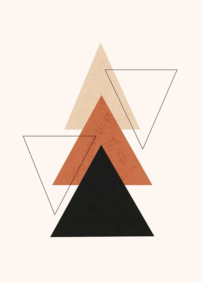 Constructivist Triangles - Minimalist Bauhaus Geometric Art