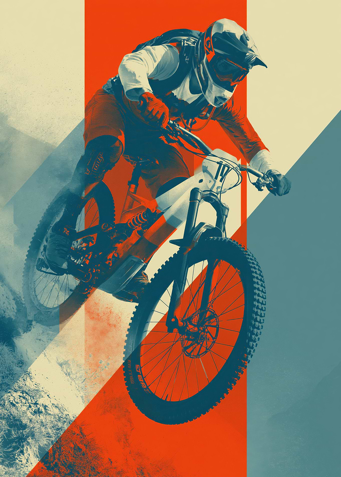 Mountain Biker in Action