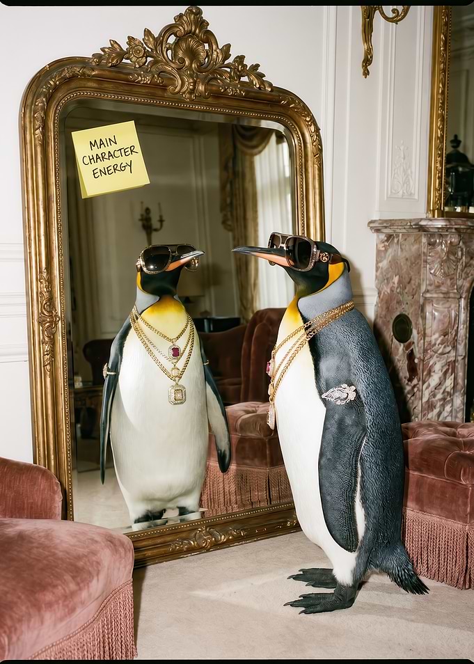 Penguin with 'Main Character Energy'