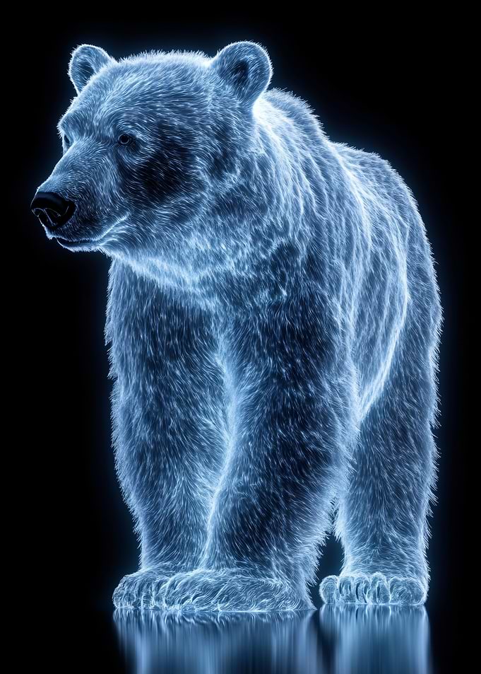 Glowing Blue Bear