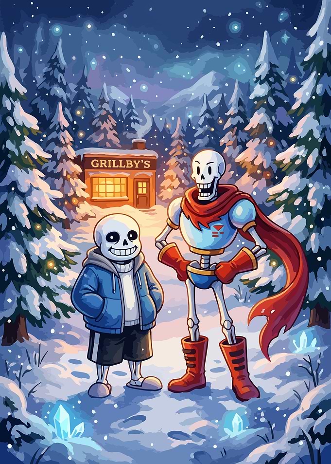 Sans and Papyrus at Grillby's