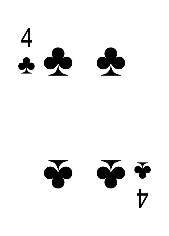 4 of Clubs Playing Card
