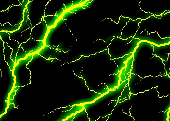 Electric Green Lightning Strikes
