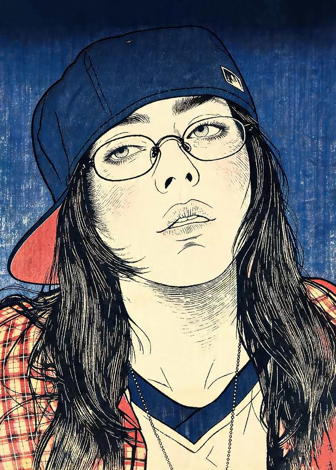 Woman in Baseball Cap and Glasses