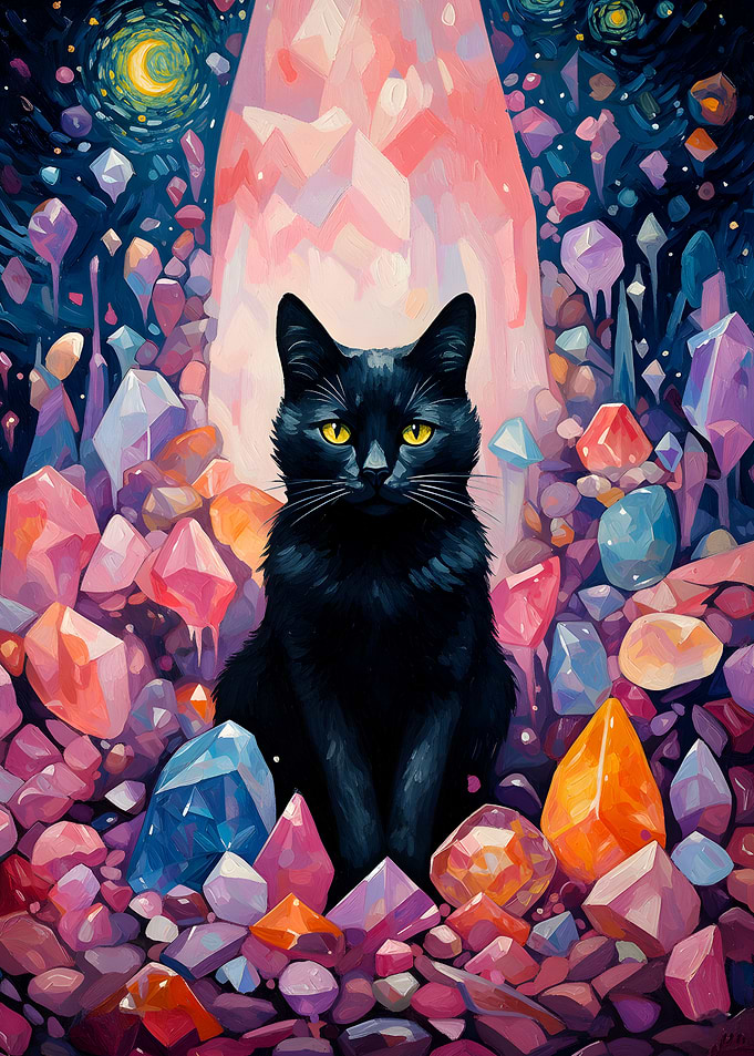 Black Cat Among Crystals