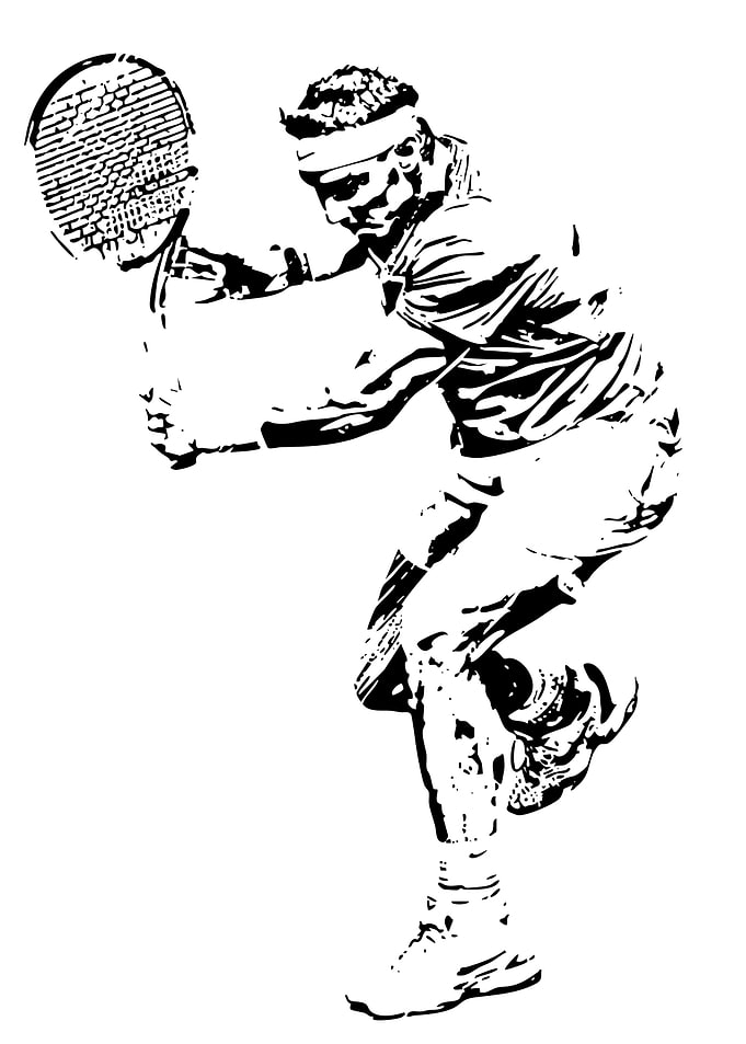 Tennis Player in Action