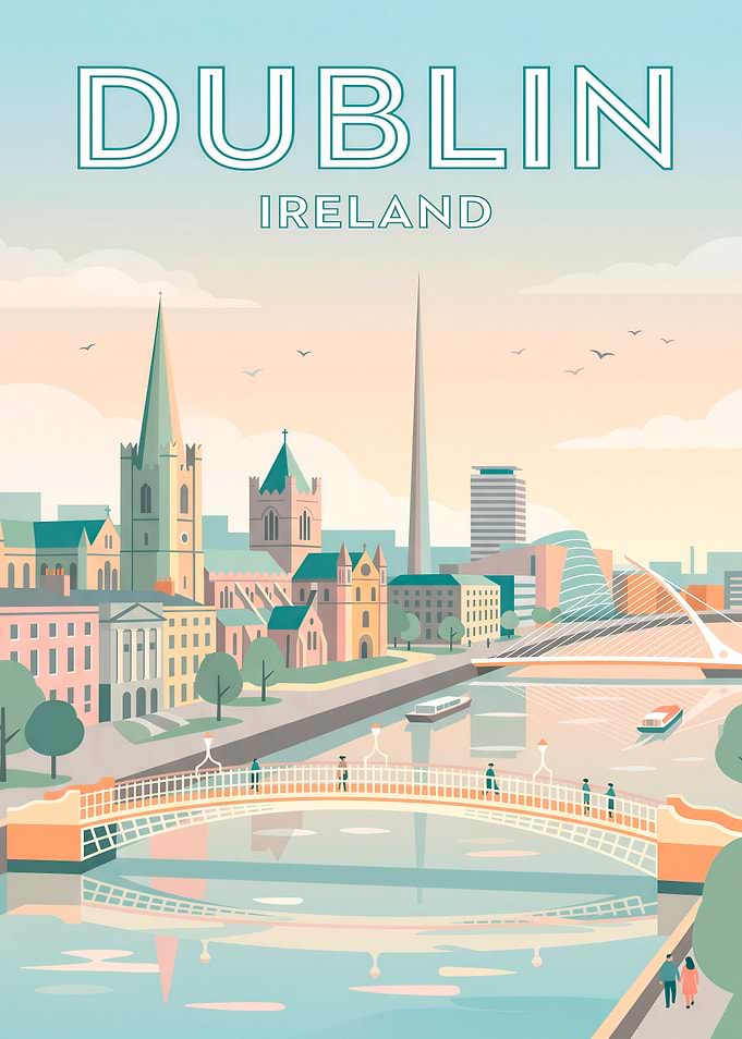 Dublin Cityscape with River Liffey