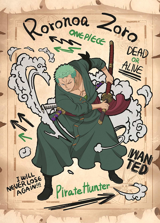 Pirate Hunter Zoro Graphic Poster