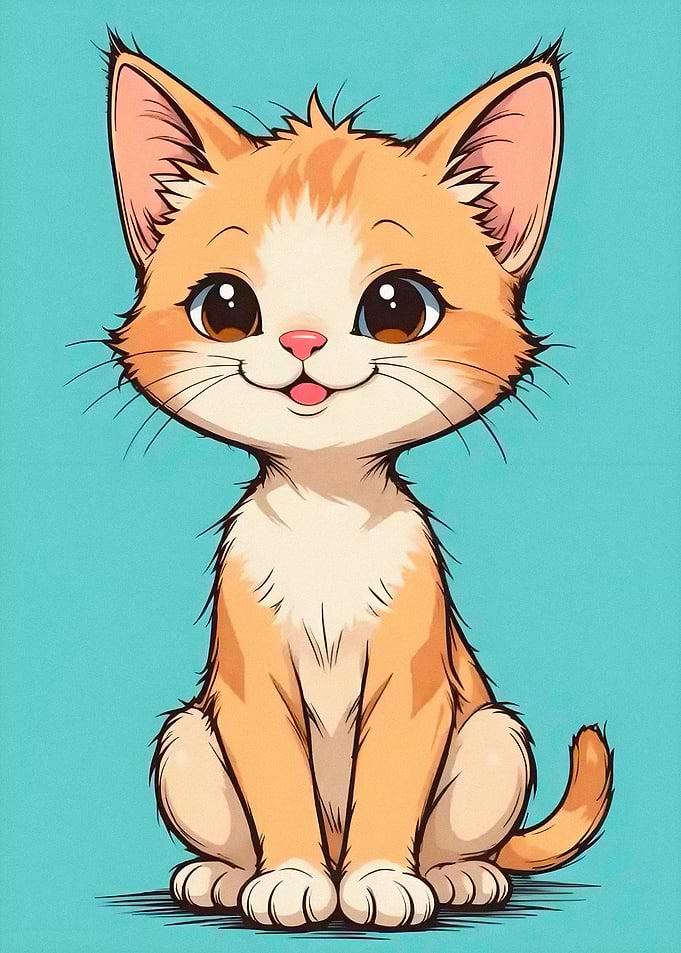 Cute Orange Kitten Sitting