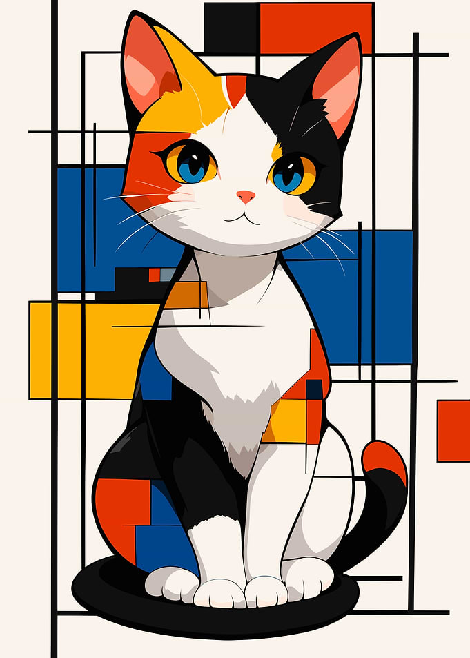 Mondrian Style Cat