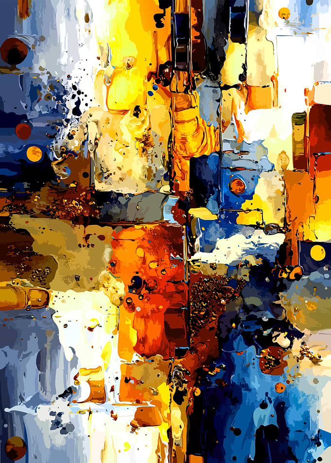 Abstract Splatter and Block Painting