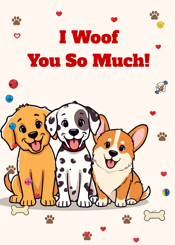 Cute Dogs Saying I Woof You