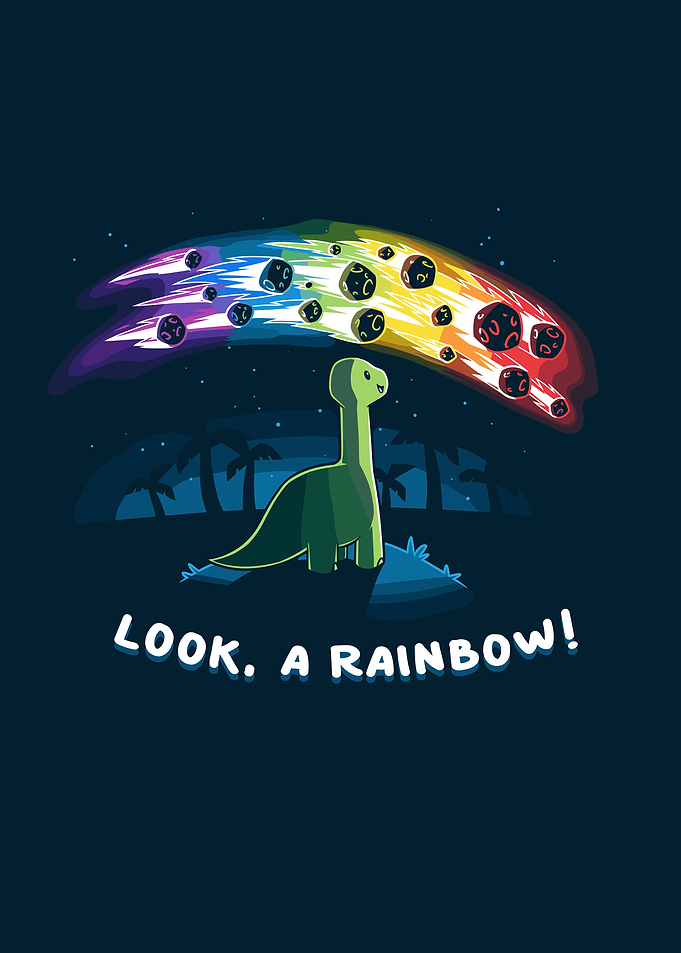 Dinosaur and Rainbow Meteor Shower