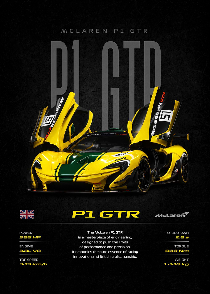 McLaren P1 GTR Poster